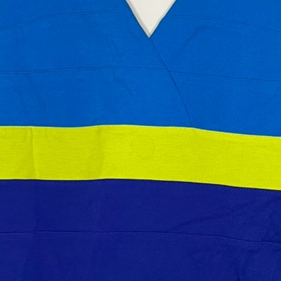 Express Bodycon Dress Color Block Blue Hidden Zip Heavy Fabric Size L - Picture 4 of 4